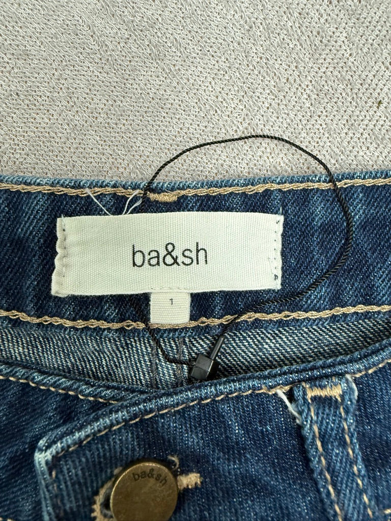 ba&sh jeans maat 1 – donkerblauwe straight fit denim - 100% katoen