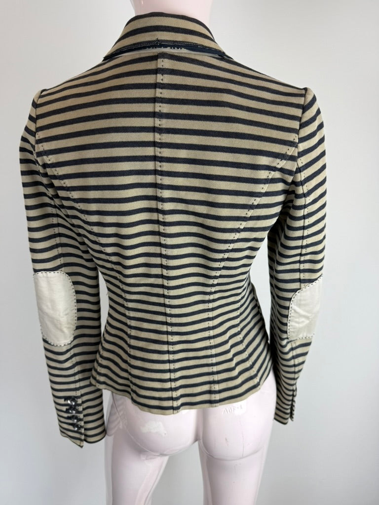 Blonde No.8 - Blazer - gestreept, beige en blauw, drie knopen - S