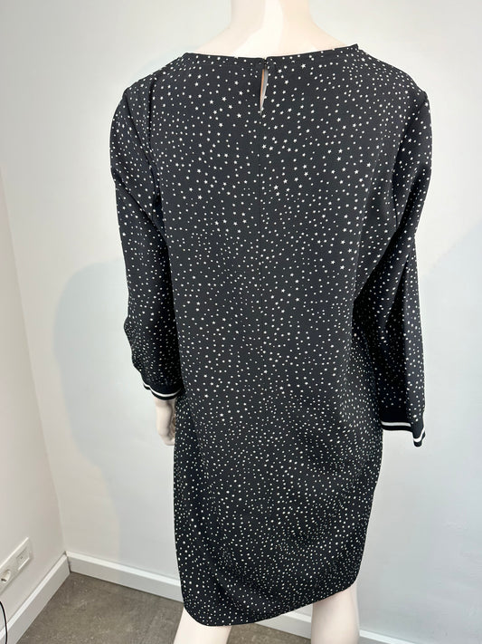 Anna zwarte print jurk maat XL