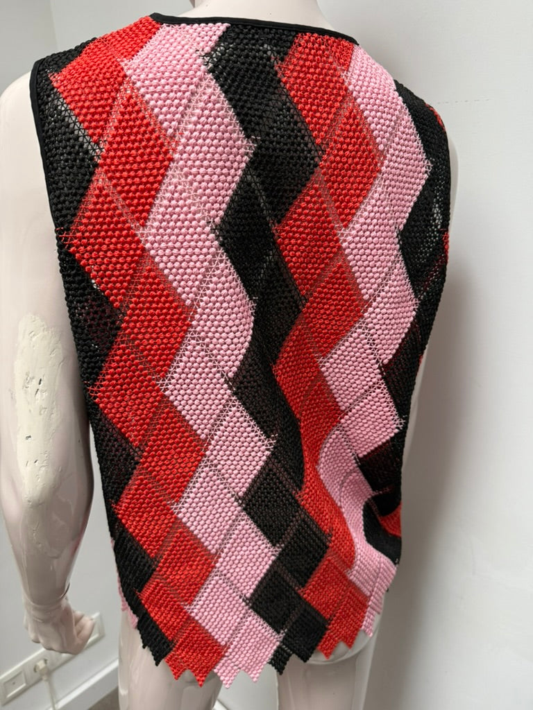 SPORTMAX CODE - Top - geometrisch ruitpatroon, grofgebreid, mouwloos - M