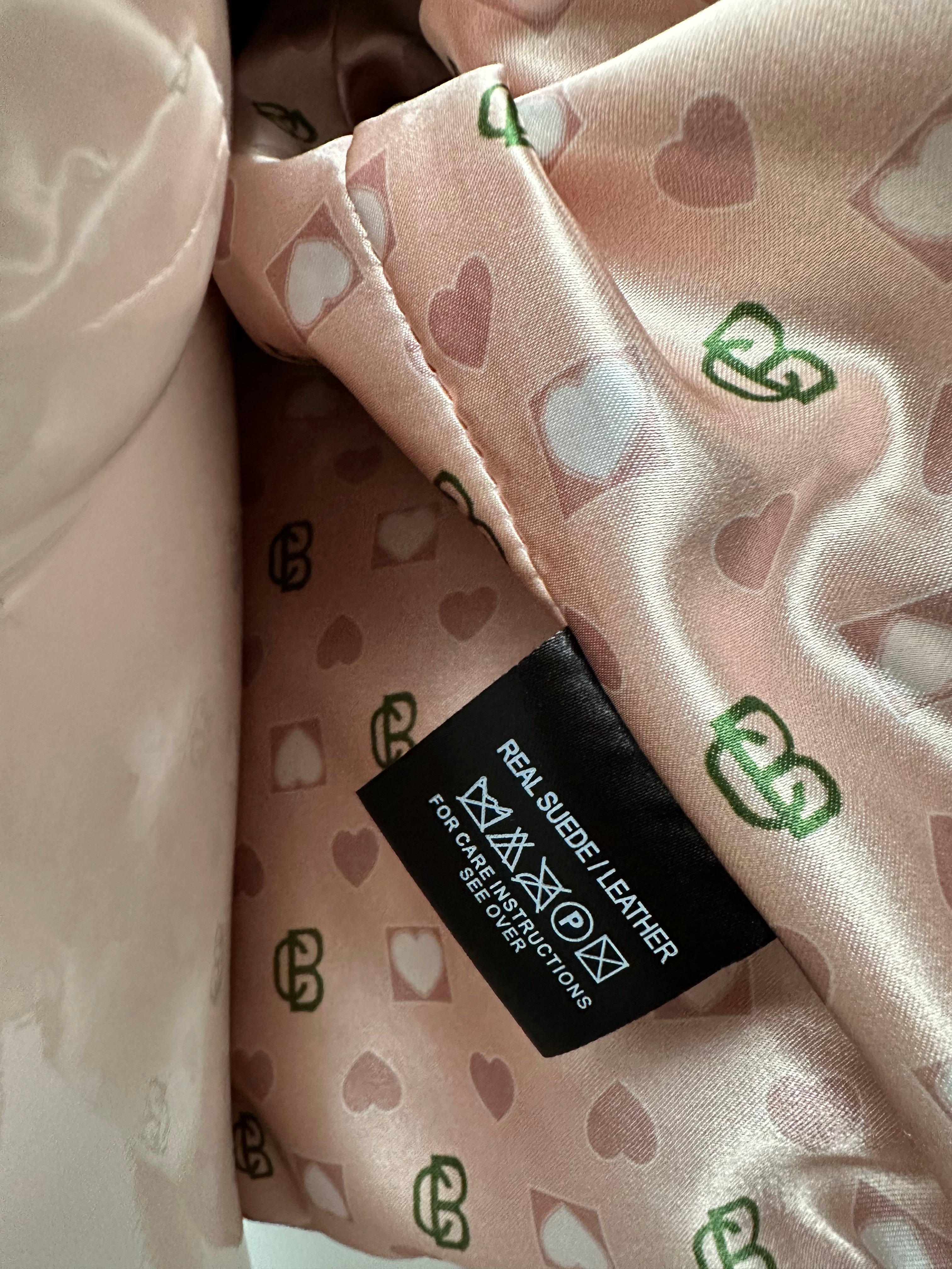 Caroline Biss roze leren jasje maat 36