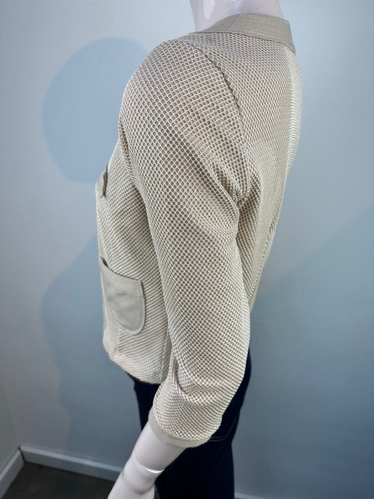 AIRFIELD - Vest - lichtbeige, opengewerkt mesh, zonder sluiting - S