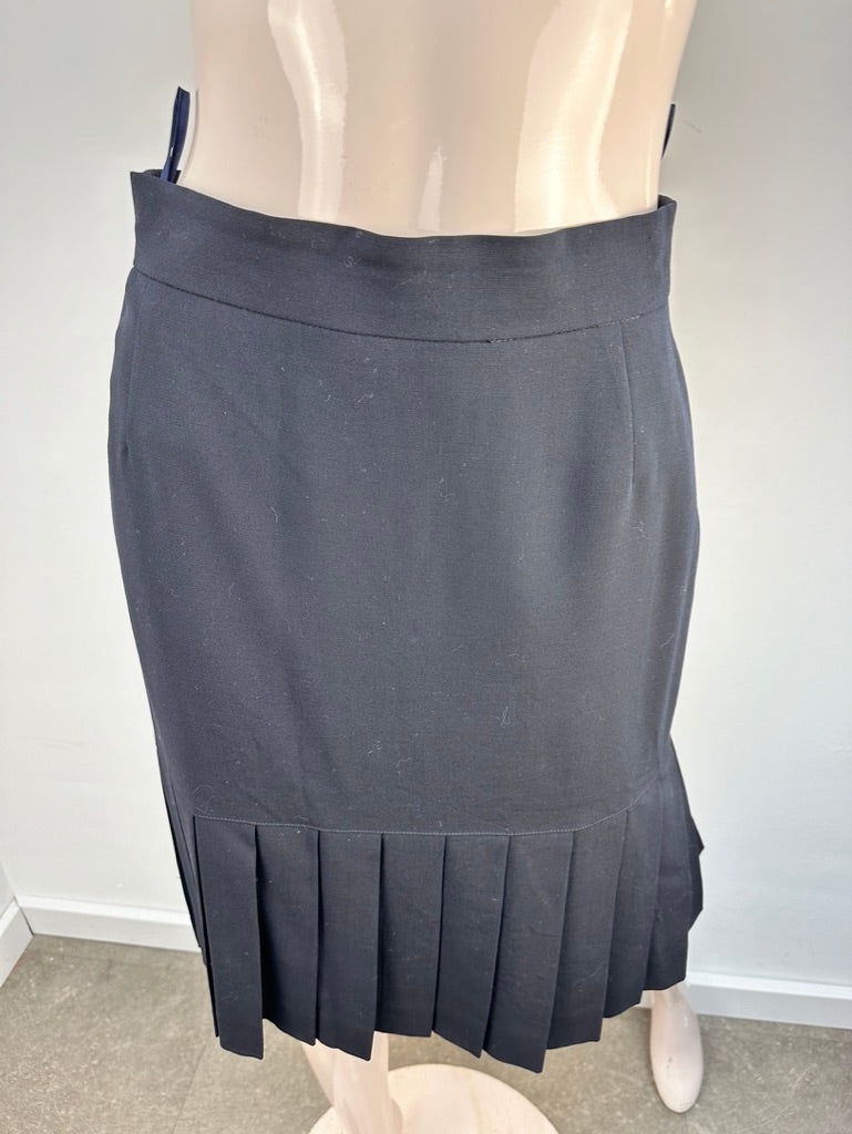 Escada blauw wollen plooirokje maat 36