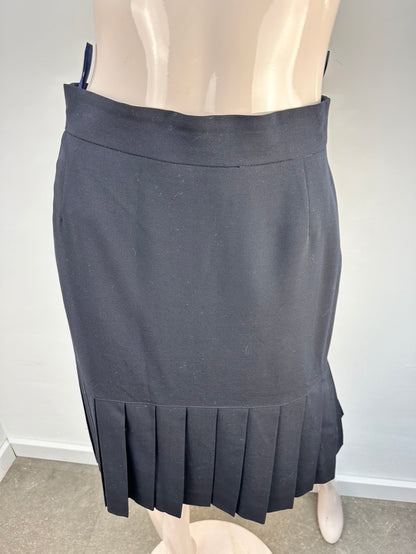Escada blauw wollen plooirokje maat 36