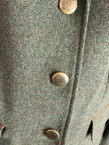MONA - Blazer - groen, 100% scheerwol, getailleerd - XL
