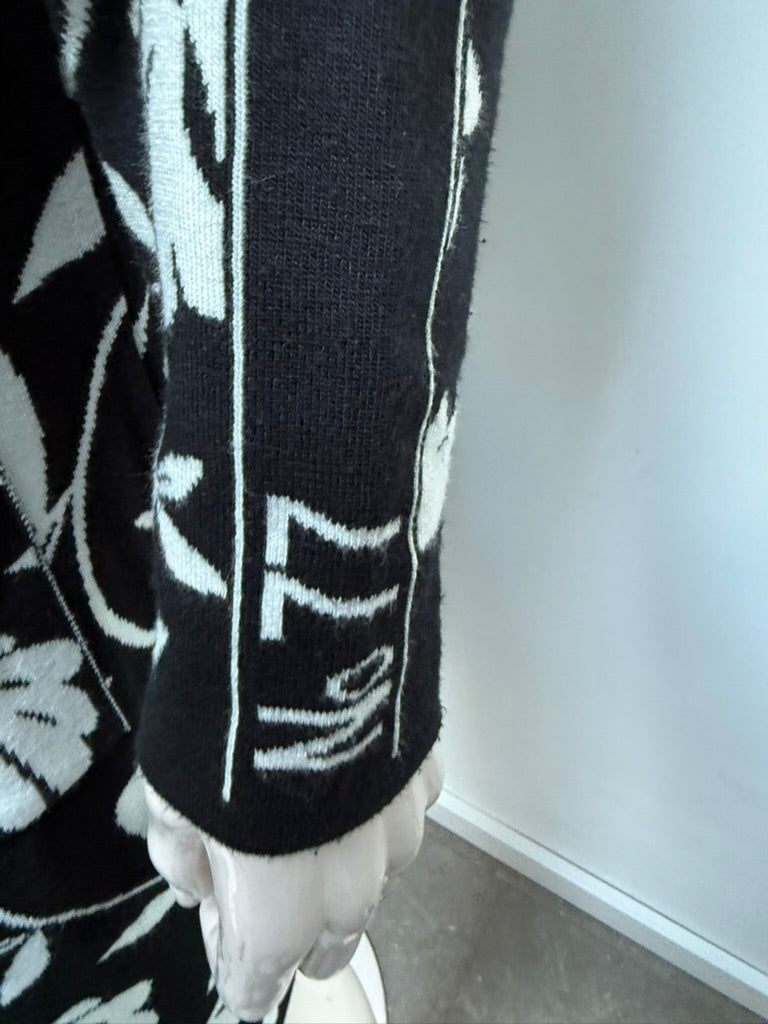 ZOSO - Vest - zwart-wit, bloemenprint, zonder sluiting - S