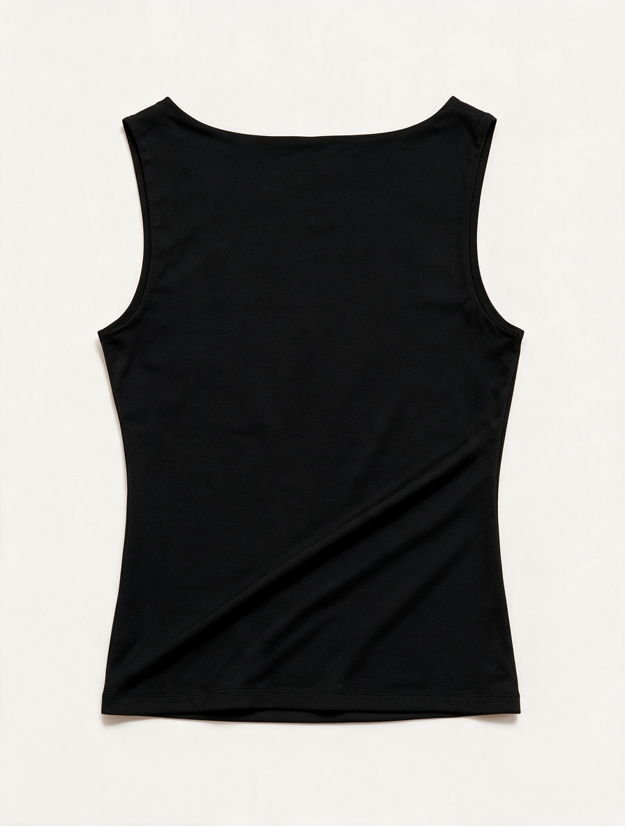 NEO NOIR - Hemdje - zwart, stretch jersey, aansluitend model - XL