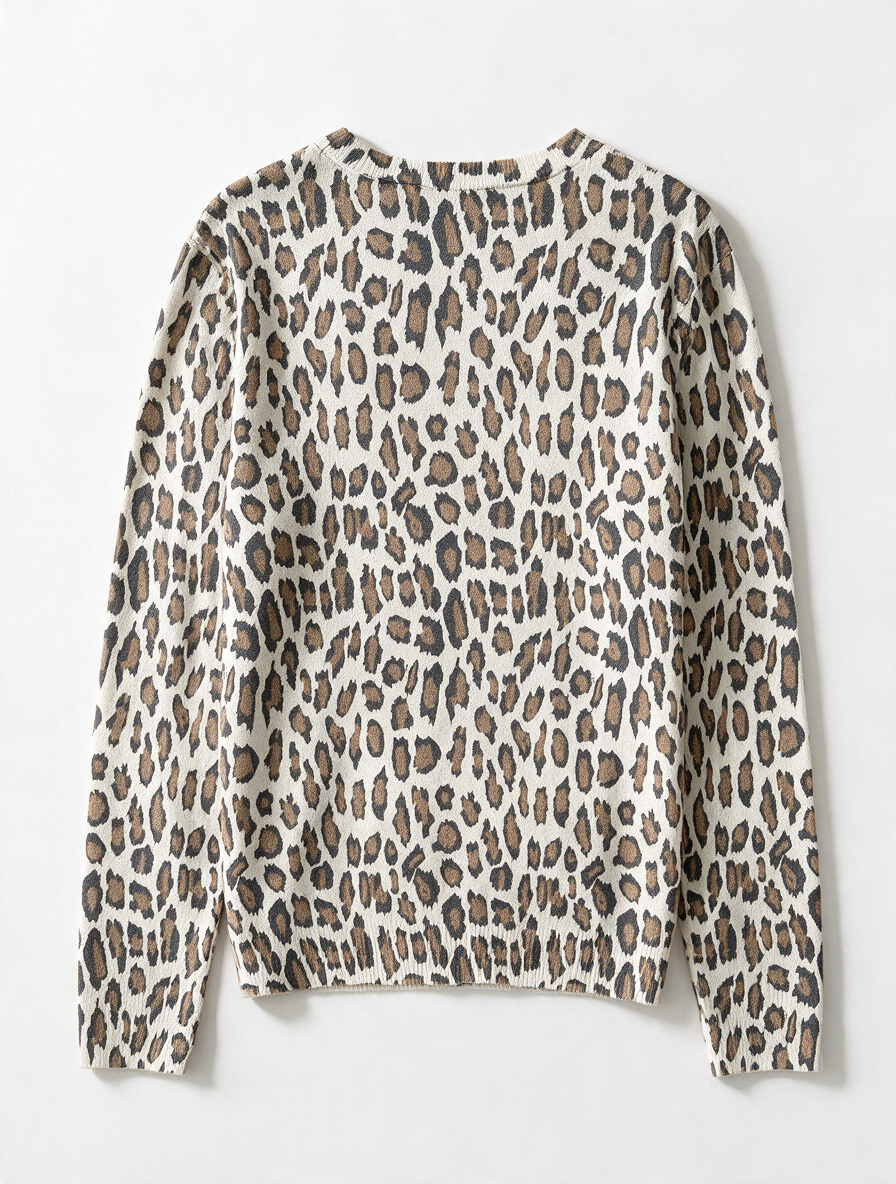 GERARD DAREL - Vest - panterprint, ronde hals, knoopsluiting - M