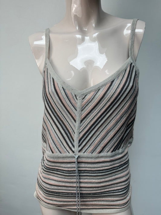 Bandolera Tank Top maat 40 gestreept (grijs/roze)