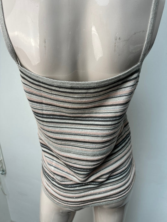 Bandolera Tank Top maat 40 gestreept (grijs/roze)
