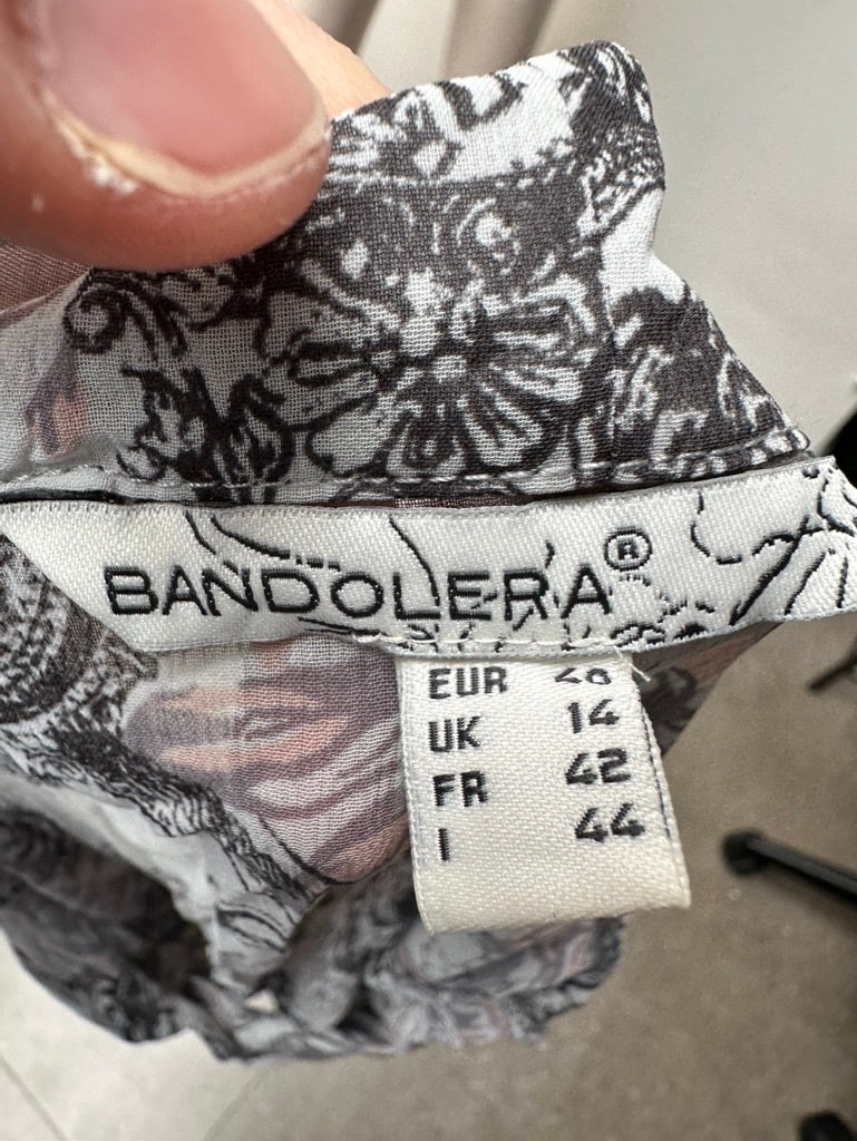 Bandolera Blouse maat 40 grijs; zwart