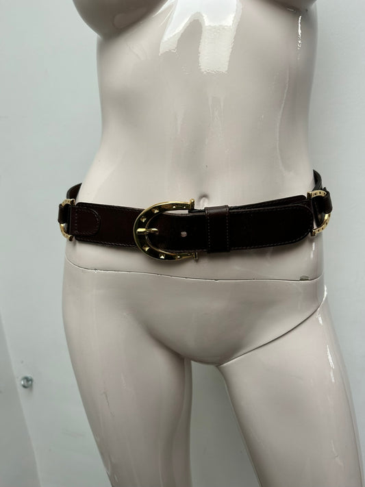 Vintage riem maat 80 cm bruin leder