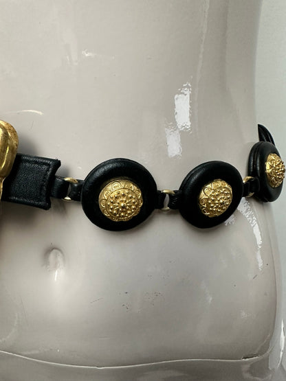 Vintage riem circa 75 cm zwart
