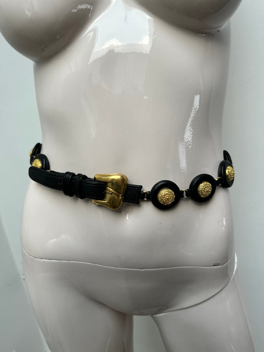 Vintage riem circa 75 cm zwart