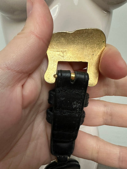 Vintage riem circa 75 cm zwart