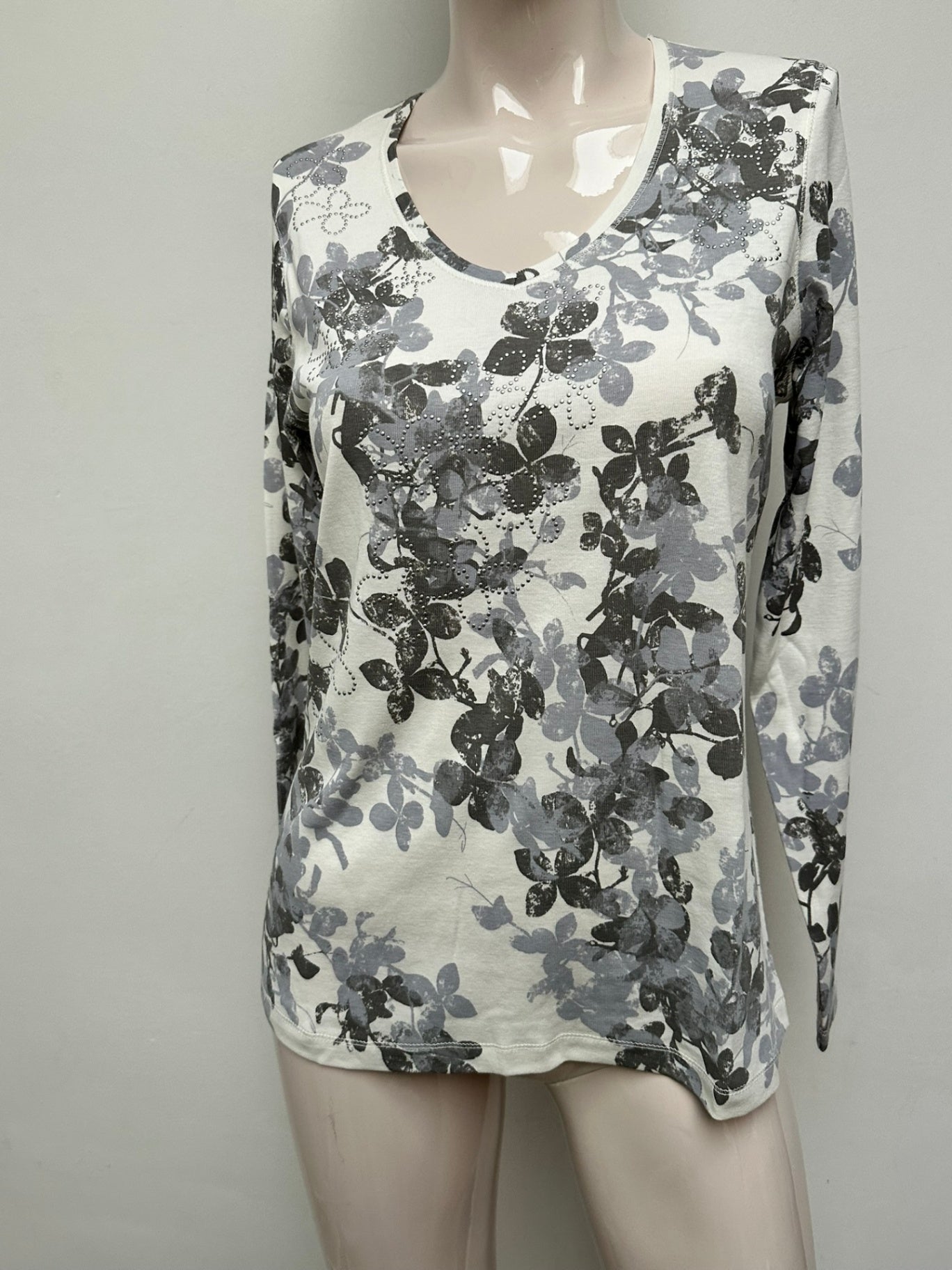 Olsen Longsleeve maat 40 wit; grijs