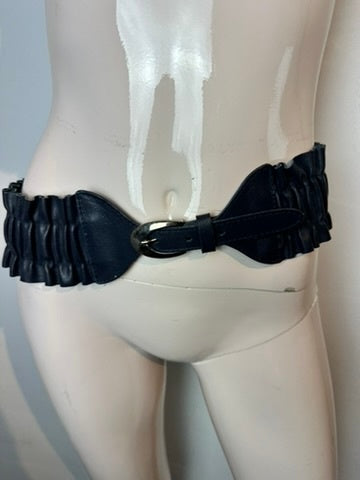 Vintage riem maat 80 donkerblauw