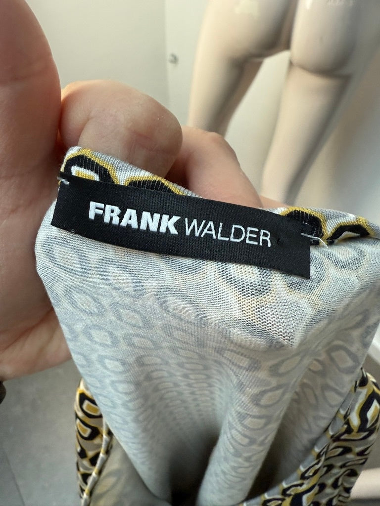 Frank Walder Blouse maat 44 geel, grijs