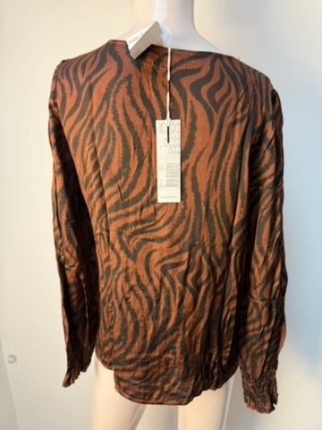 Aaiko Blouse maat S bruin/zwart