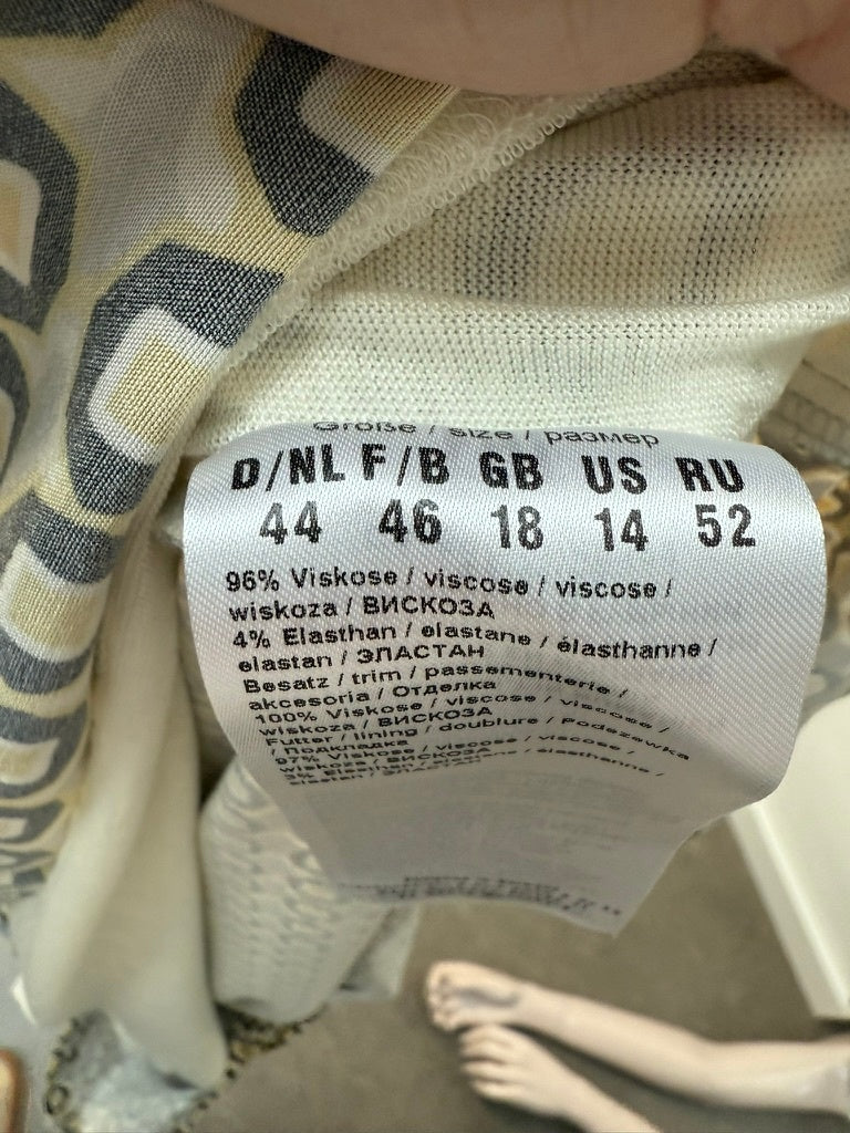 Frank Walder Blouse maat 44 geel, grijs