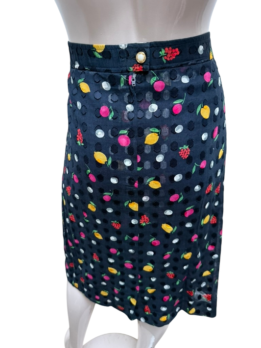 Vintage Rok maat 40 Donkerblauw