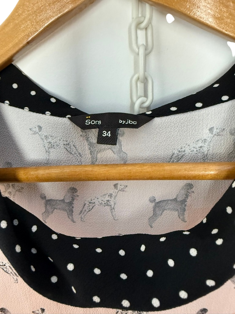 JBC Top maat XS Roze met zwart