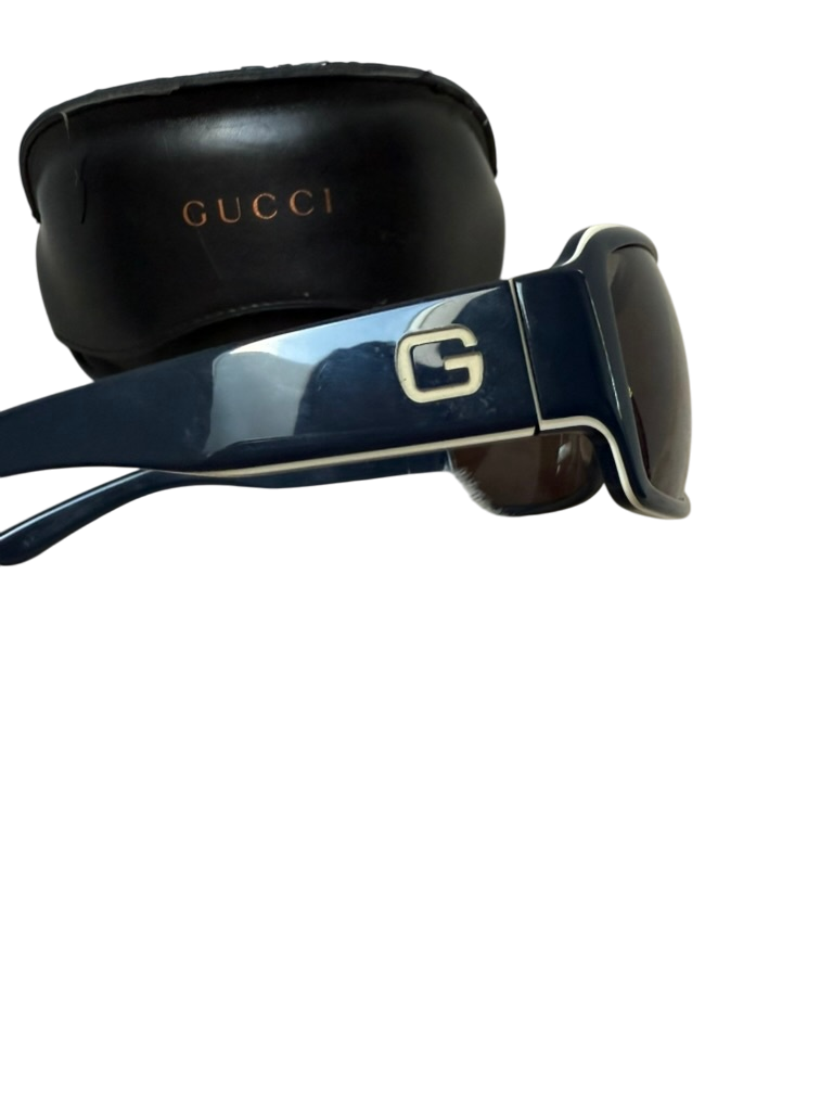 Gucci Zonnebril maat M Donkerblauw; wit