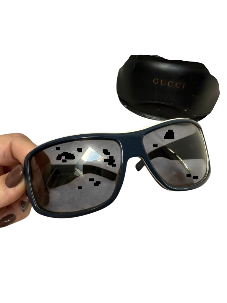 Gucci Zonnebril maat M Donkerblauw; wit
