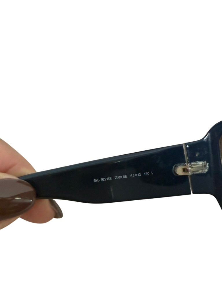 Gucci Zonnebril maat M Donkerblauw; wit