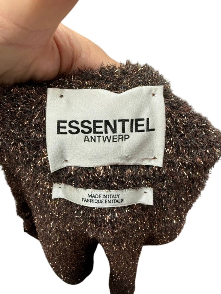 ESSENTIEL ANTWERP Vest maat S Bruin met goudkleurige glitters