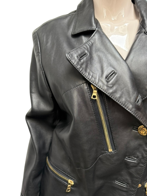 BLACKY DRESS leren jas maat 40 zwart