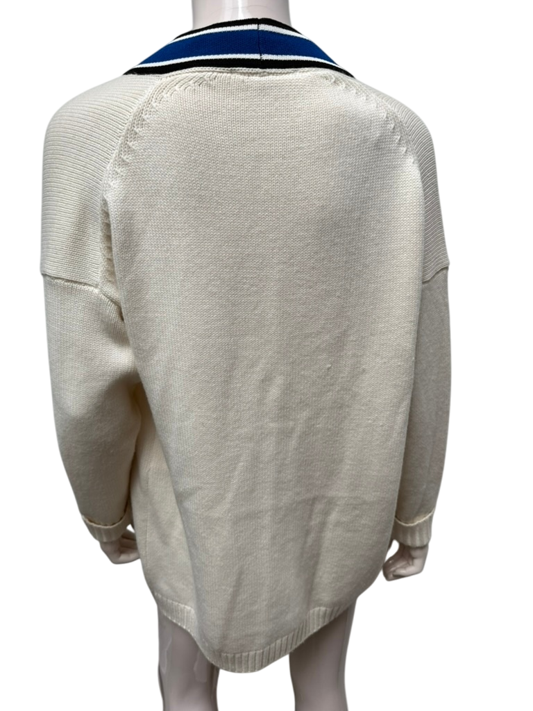 Maje Vest maat S Crème met blauw