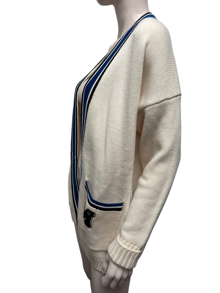 Maje Vest maat S Crème met blauw