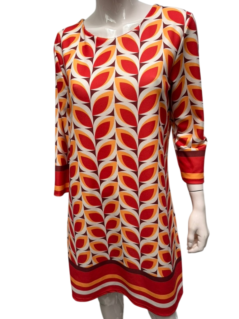 Made In Italy Jurk maat M oranje, wit