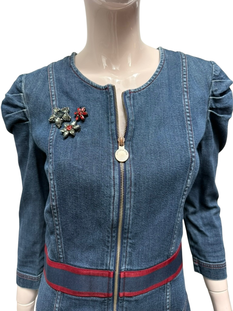 caroline biss Jurk maat 38 blauw jeans