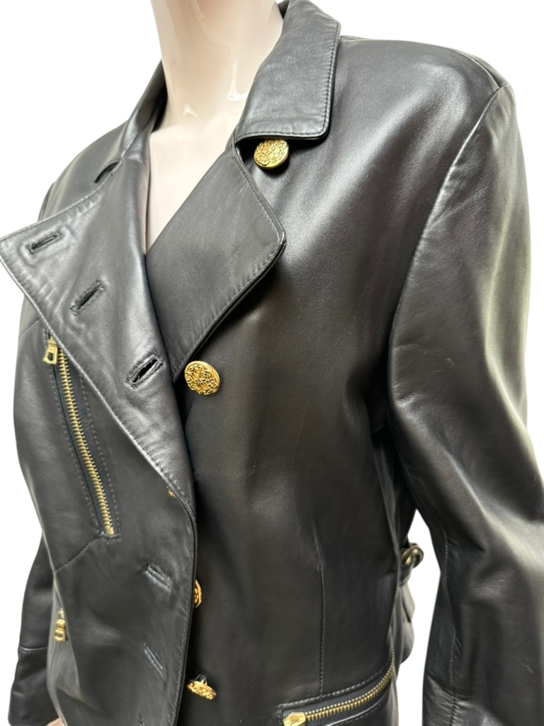 BLACKY DRESS leren jas maat 40 zwart