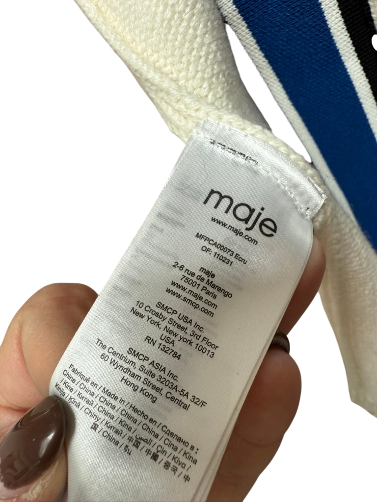 Maje Vest maat S Crème met blauw
