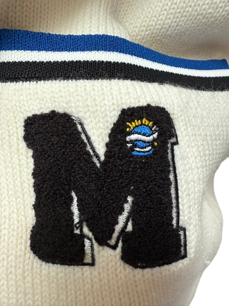 Maje Vest maat S Crème met blauw