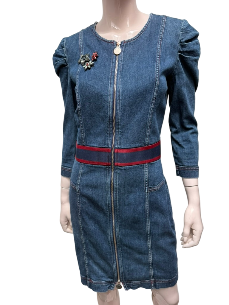 caroline biss Jurk maat 38 blauw jeans