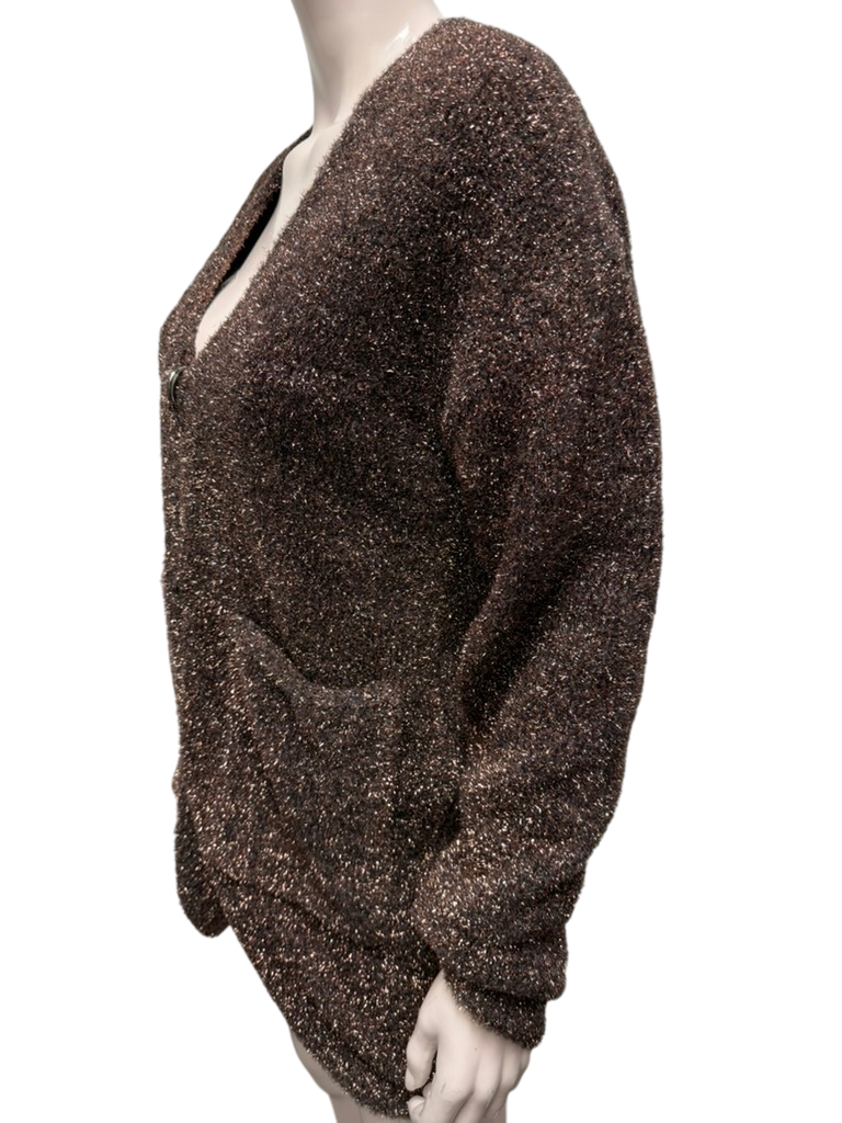ESSENTIEL ANTWERP Vest maat S Bruin met goudkleurige glitters