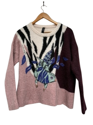 Marc Cain Trui maat L Multicolor (roze, zwart, blauw, groen, crème, bruin)