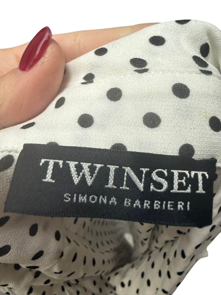 Twinset Simona Barbieri Blouse maat IT 48 (NL 42) creme; zwart