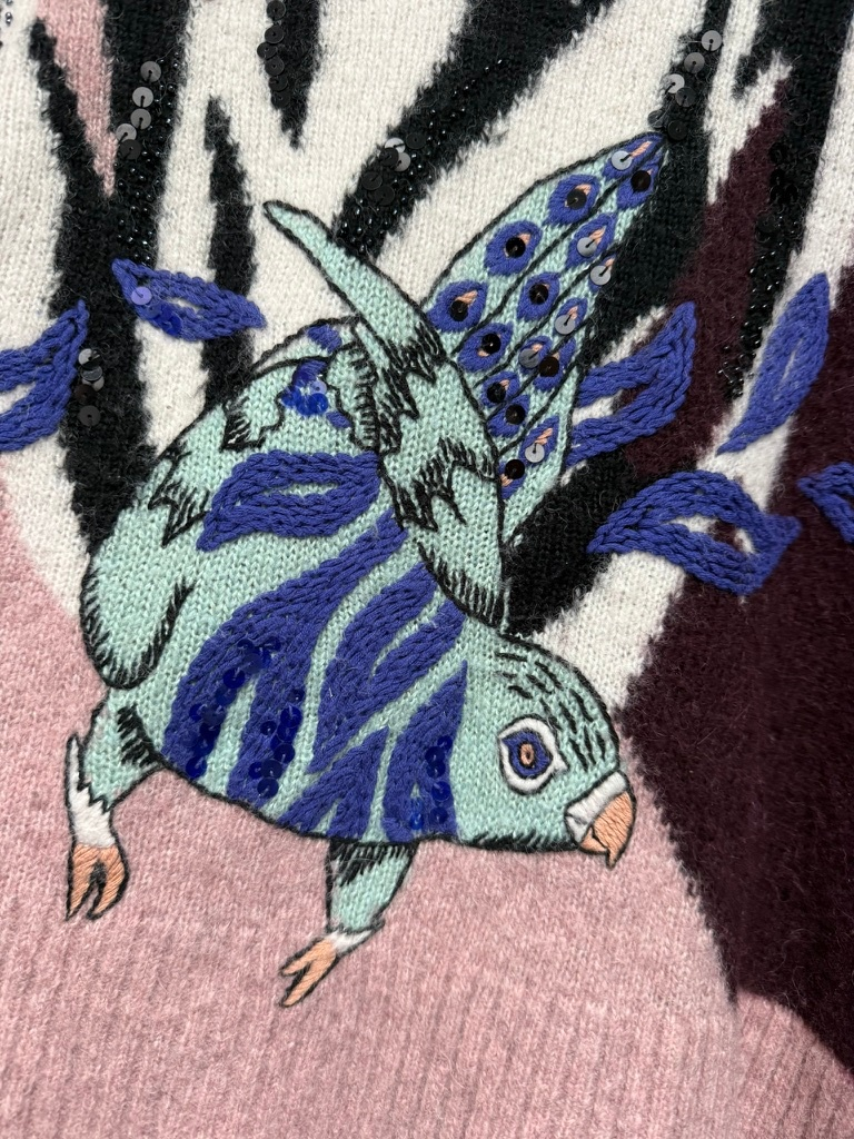 Marc Cain Trui maat L Multicolor (roze, zwart, blauw, groen, crème, bruin)