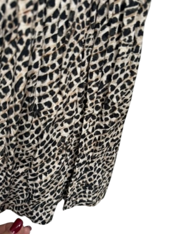 Les Copines Rok maat L wit; zwart; beige luipaard