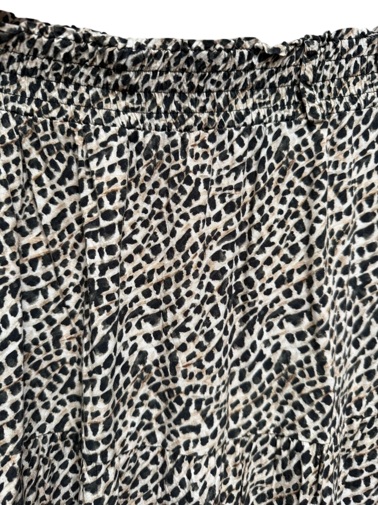 Les Copines Rok maat L wit; zwart; beige luipaard