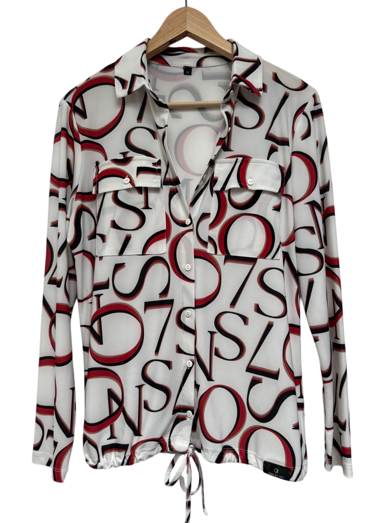 Zoso Blouse maat M Wit met rood en zwart