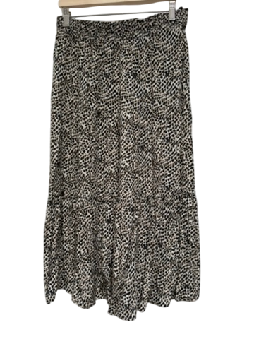 Les Copines Rok maat L wit; zwart; beige luipaard