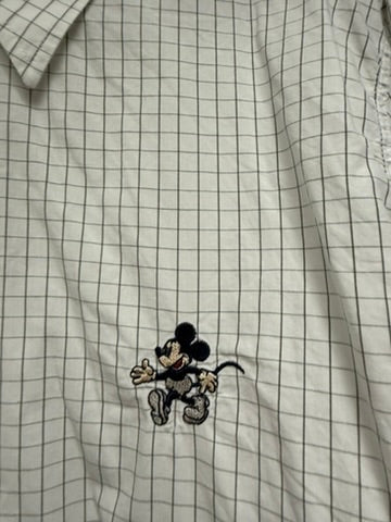 Donaldson Blouse maat 44 Wit met een fijn grijs geruit patroon