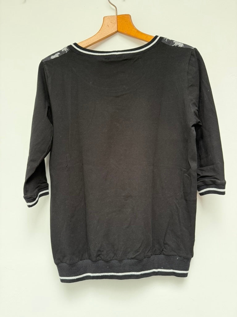 Mucho Gusto Top maat L Grijs/zwart