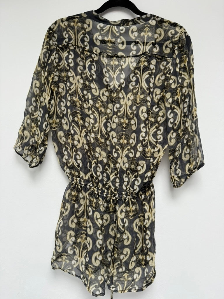 Seafollly Tuniek maat L Zwart met beige/goud patroon